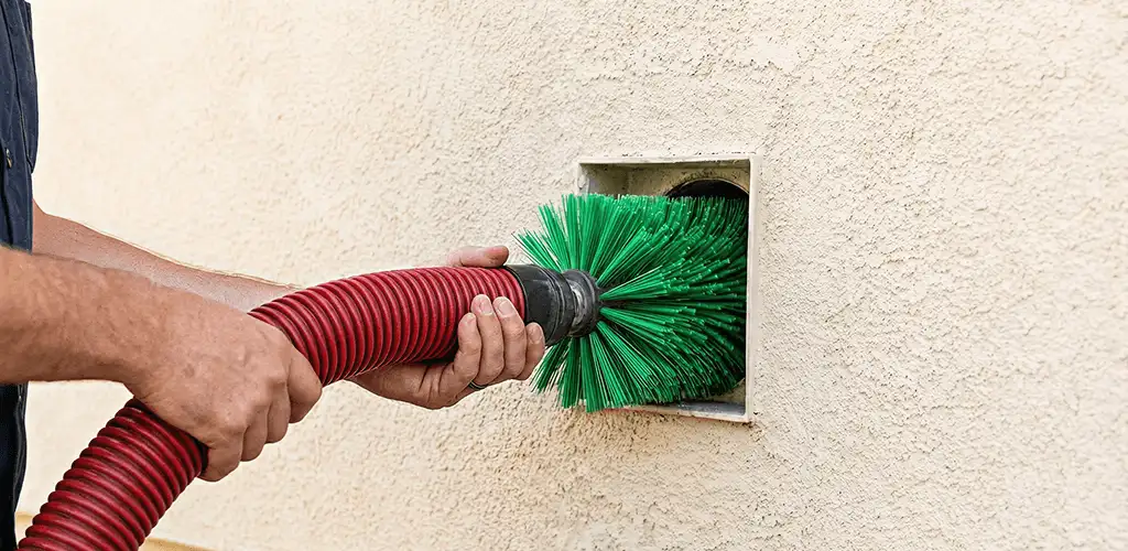 Air duct cleaning brush removing debris from a vent opening in Saint Petersburg, FL