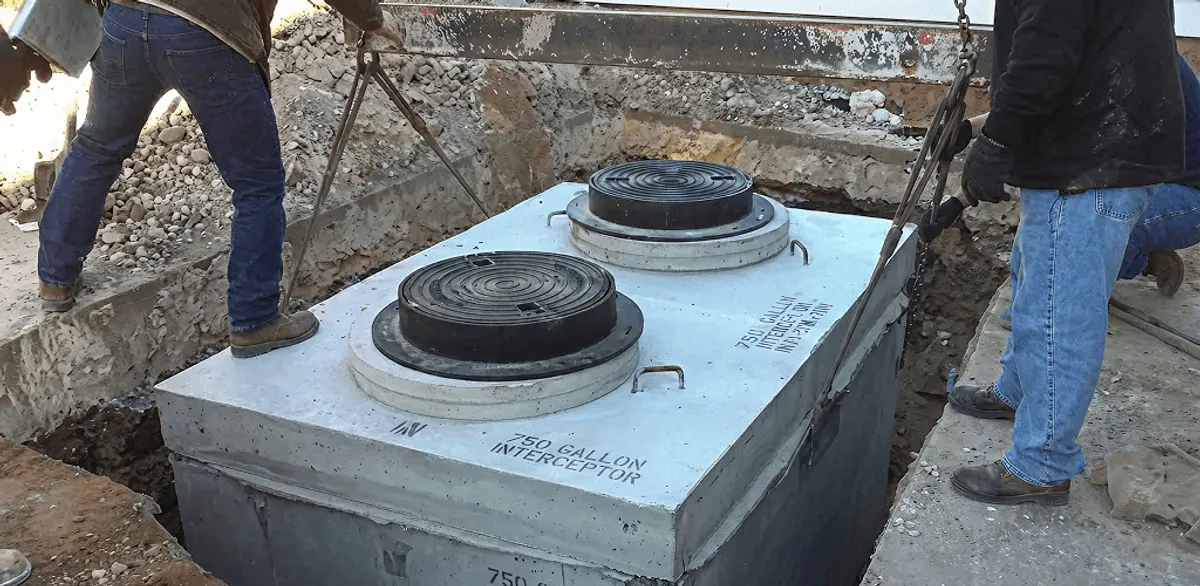 Grease trap installation for a commercial property drainage system in Saint Petersburg, FL