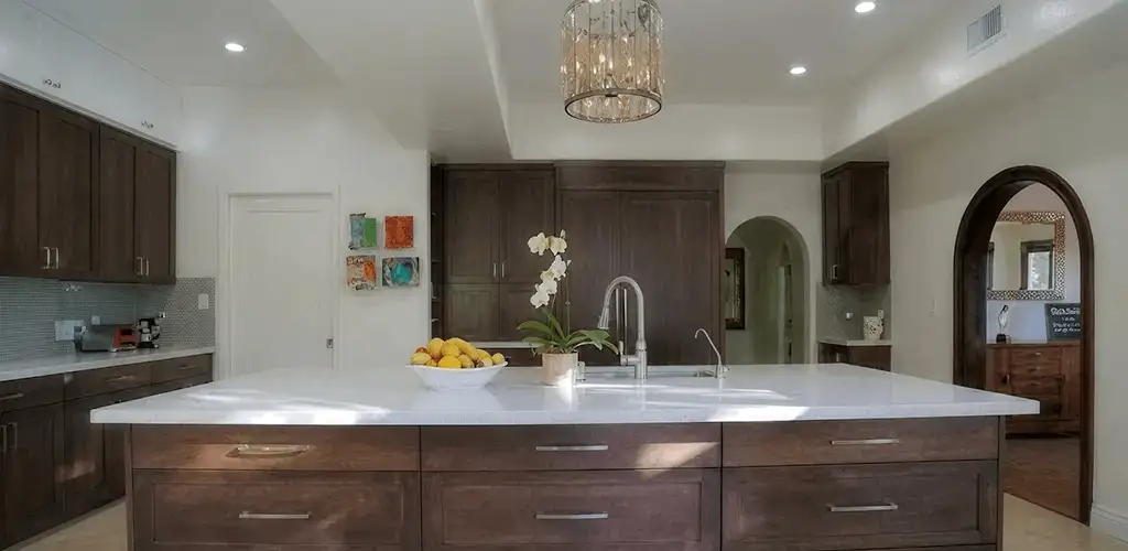 Cabinet refacing project with updated kitchen cabinets and island in Saint Petersburg, FL