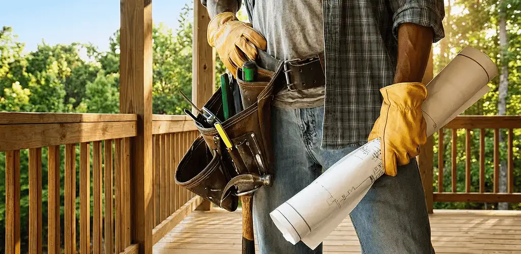Professional handyman with tool belt ready for home repairs in Saint Petersburg, FL