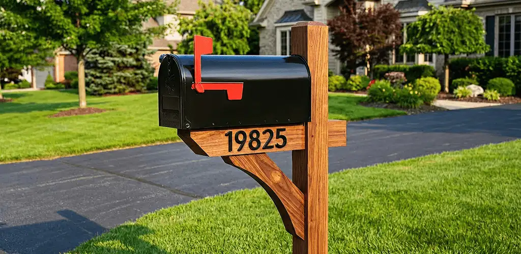 New mailbox installation with post and address number for a home in Saint Petersburg, FL