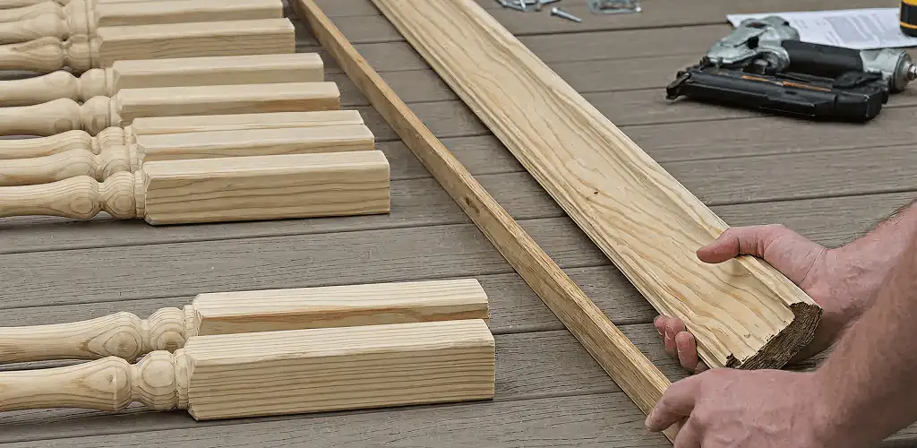 Handrail installation materials and wood components for stair rail work in Saint Petersburg, FL