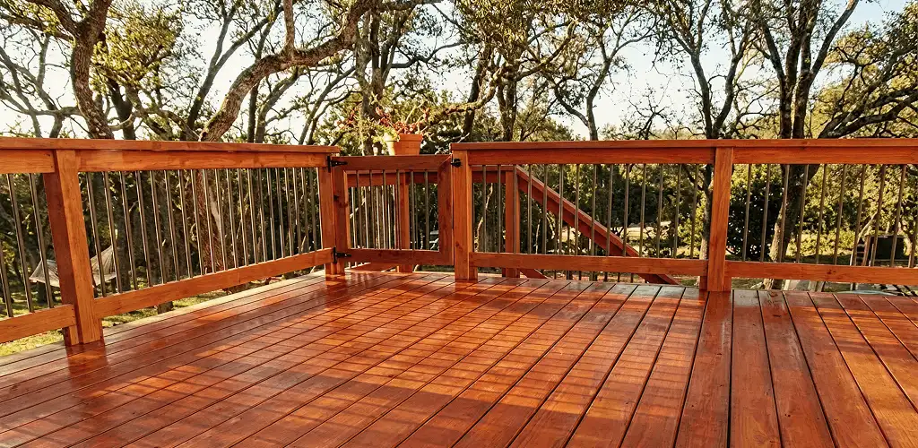 Deck sealing results with a freshly sealed wood deck in Saint Petersburg, FL